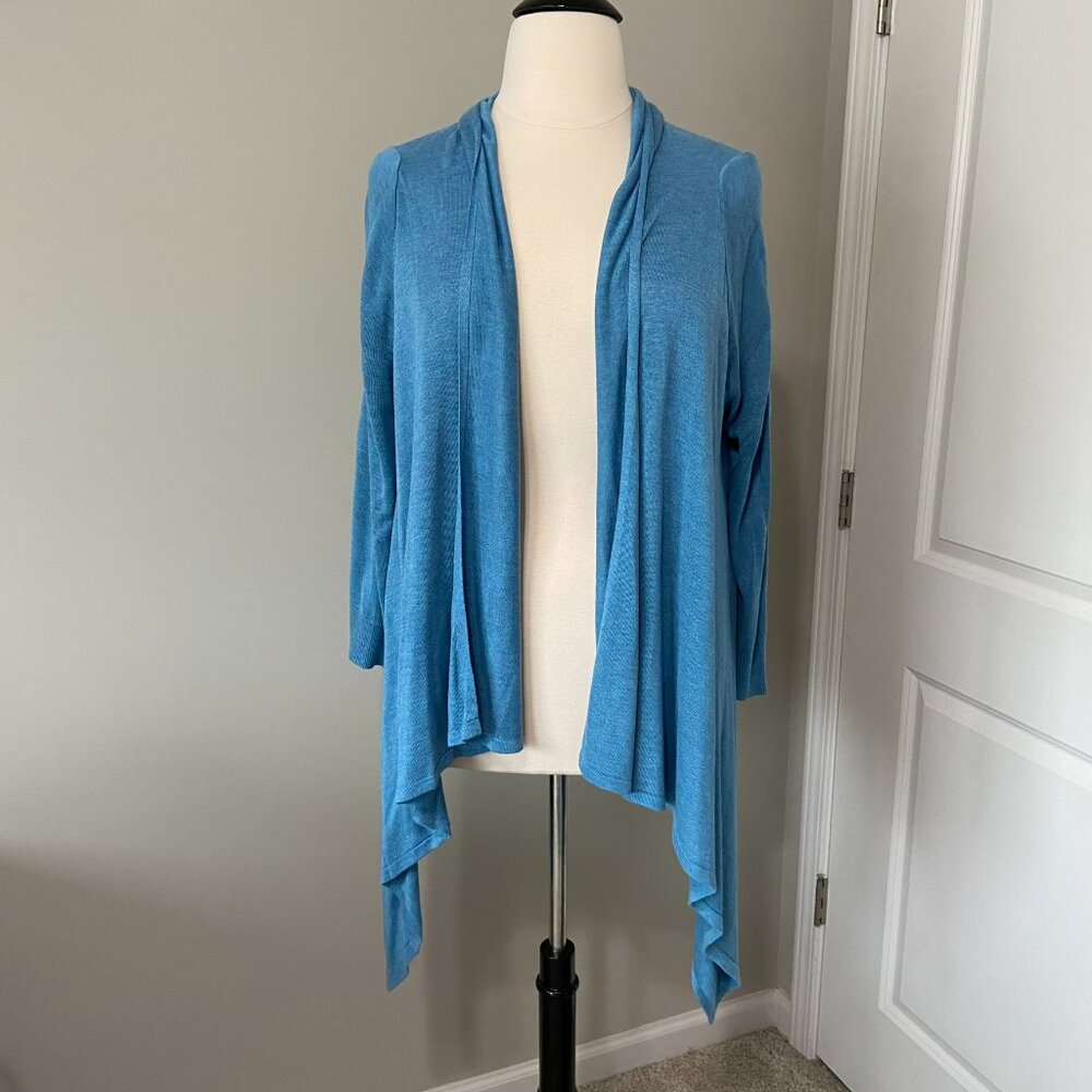 Chico's Blue Open Front Cardigan